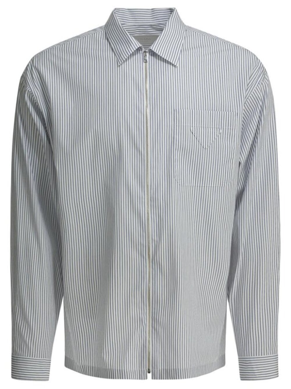 Prada Striped Shirt With Zipper Tag Size M Men